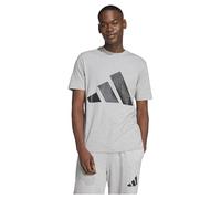 adidas Homme Essentials BIG Logo Single Jersey Tee, Medium Grey Heather/Black, XXL