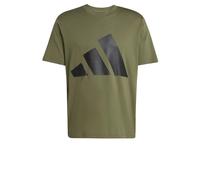 adidas Homme Essentials BIG Logo Single Jersey Tee, Olive Strata/Black, XS