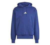 Sweat à capuche adidas Essentials Feelcozy Fleece bleu foncé blanc - L