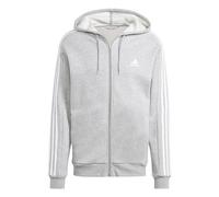 adidas Homme Essentials Fleece 3-Stripes Full-Zip Hoodie, Light Grey, XXS