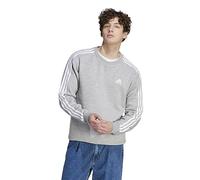 adidas Homme Essentials Fleece 3-Stripes Sweatshirt, Medium Grey Heather, S
