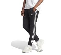 adidas Homme Essentials Fleece 3-Stripes Tapered Cuff Pants, Black/White, S