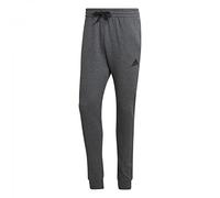 adidas Homme Essentials Fleece Regular Tapered Pants, Dark Grey Heather/Black, M