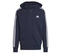 adidas Homme Essentials French Terry 3-Stripes Full-Zip Hoodie, Legend Ink/White, XS