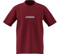 adidas Herren Essentials Linear Single Jersey Tee, Active Maroon/White, S