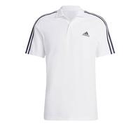 adidas Homme Essentials Piqué Embroidered Small Logo 3-Stripes Polo Shirt, White/Black, S