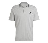 adidas Homme Essentials Small Logo Pique Polo Shirt, Medium Grey Heather/Black, M