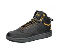 adidas Homme Hoops 3.0 Mid Lifestyle Basketball Classic Fur Lining Winterized Shoes Chaussures, Core Black/Core Black/preloved Yellow, 44 2/3 EU