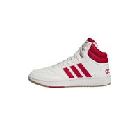 adidas Homme Hoops 3.0 Mid Lifestyle Basketball Classic Vintage Shoes, Core White/Better Scarlet/Gum, 42 EU