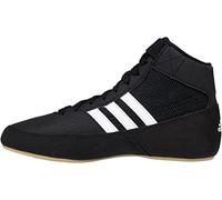adidas Homme HVC Chaussure de Lutte, Noir Blanc Fer Métallisé, 42 EU