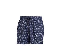 adidas Homme Logo Print CLX Swim Shorts Very Short Length, Shadow Navy/Blue Dawn, XS