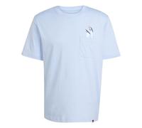 adidas Homme Lounge Slides Graphic Pocket T-Shirt, Glow Blue, S