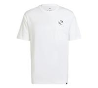 adidas Homme Lounge Slides Graphic Pocket T-Shirt, White, L