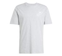 adidas Homme Lounge Verbiage Circle Graphic T-Shirt, Medium Grey Heather, M