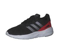 adidas Homme Nebzed Cloudfoam Lifestyle Running Shoes Chaussures, Core Black/Iron met/Vivid Red, 45 1/3 EU
