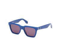 Adidas Homme OR0110 90A Lunettes de soleil Acétate Bleu Fumée Carré Normale