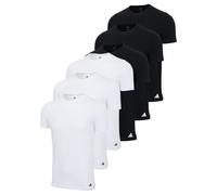 Adidas Homme T-Shirt, 6er Paquet - Ras Du Cou Col Chemise, Active Core Coton,