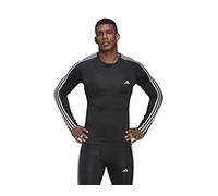 adidas Homme Techfit 3-Stripes Training Long Sleeve Tee, Black, S