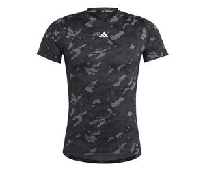 adidas Homme Techfit Allover Print Training Tee, Black/Black, L