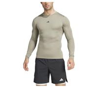 adidas Homme Techfit Compression Training Longsleeve Tee, Silver Pebble, XS