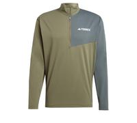 adidas Homme Terrex Multi Climacool Half Zip Long Sleeve, Olive Strata, 3XL