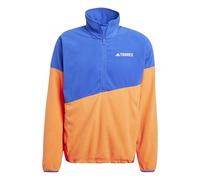 adidas Homme Terrex Multi Climawarm Fleece Anorak, Semi Lucid Blue/Semi Impact Orange/Pure Ruby, S