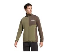 adidas Homme Terrex Multi Climawarm Full Zip Tech Fleece Sweatshirt, Olive strata, L