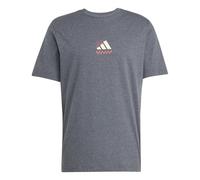adidas Homme Three Slice Life, Pizza Back Graphic Tee, Short Sleeve, Dark Grey Heather, M