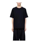 Adidas, Homme, Tops, Noir, Taille: XS T-shirt à Manches Courtes Bord Brut 3 Bandes