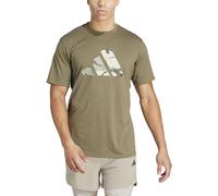 adidas Homme Train Essentials Seasonal Brand Love Camo Tee, Olive strata/Dark Blue, S
