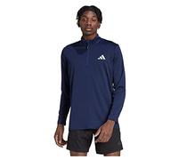 adidas Homme Train Essentials Seasonal Training 1/4-Zip Long Sleeve Tee, Dark Blue / Dark Blue / White, M