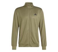 adidas Homme Workout Essentials All-Set 3-Stripes Knit Track Top Sweatshirt, Olive strata/Black, S
