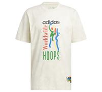 adidas Homme Worldwide Hoops All Over Print Graphic Tee, Ivory/Alumina, XL