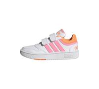 adidas Hoops Lifestyle Basketball Hook-and-Loop Shoes Chaussures, Cloud White/Beam Pink/Orange, 35 EU