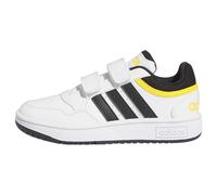 adidas Hoops Lifestyle Basketball Hook-and-Loop Shoes Low, Cloud White/Core Black/Bold Gold, 33 EU
