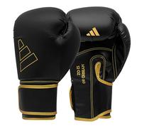 adidas Hybrid 80 Gants de Boxe, pour la Boxe, Le Kickboxing, Le MMA, Le Sac, l'entraînement et Le Fitness - Gants de Boxe pour Hommes et Femmes - Poids (16 oz, Noir/doré)