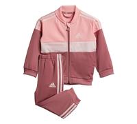 adidas Infants Tiberio 3-Stripes Colorblock Shiny Tracksuit, Bébé Jogger Bébé, semi pink spark/sandy pink/preloved crimson,