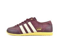 adidas Japan Decon Baskets pour femme en cuir bordeaux | Design déconstruit, doublure intérieure en cuir, semelle en caoutchouc plate, 3 bandes latérales, profil ultra bas