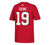 adidas Jonathan Toews Chicago Blackhawks NHL Men's Red Player T-Shirt Chemise