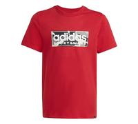 adidas Jungen Camo Linear Junior Boys Graphic Tee, Better Scarlet, 9-10 Years