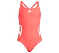adidas - Kid's 3 Stripes Bold Swimsuit - Maillot de bain - 140 - semi lucid red / white