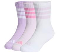 adidas - Kid's 3-Stripes Concept Crew 3-Pack - Chaussettes multifonctions - EU 19-21 - powder plum / white / ice lavender