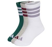 adidas - Kid's 3-Stripes Concept Crew 3-Pack - Chaussettes multifonctions - EU 25-27 - collegiate green / medium grey heather / white
