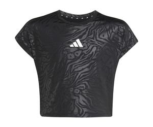 adidas - Kid's All Sports Animal Print Crop T-Shirt - T-shirt - 116 - black / white