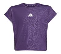 adidas - Kid's All Sports Animal Print Crop T-Shirt - T-shirt - 128 - aurora plum / white
