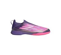 adidas Kids' Chaussure de futsal sans lacets F50 LEAGUE Enfants, Purple/Cloud White/Lucid Lemon, 31 1/2