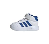 adidas Kids' Chaussure Grand Court Mid Enfants, Cloud White/Royal Blue/Ice Yellow, 21