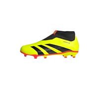 adidas Kids' Chaussure sans lacets Predator 24 League Terrain souple, Team Solar Yellow 2 / Core Black/Solar Red, 38 2/3