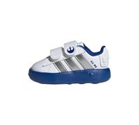 adidas Kids' Chaussure Star Wars Grand Court 2.0 BÉBÉS, Cloud White/Silver Metallic/Royal Blue, 25 1/2