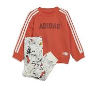 adidas Kids' Ensemble sweat-shirt ras-du-cou et pantalon sportswear Mickey Mouse x Disney, Bright Red/Off White/Black, 9-12M